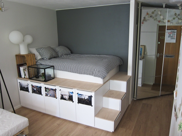 diy platform bed with storage drawers